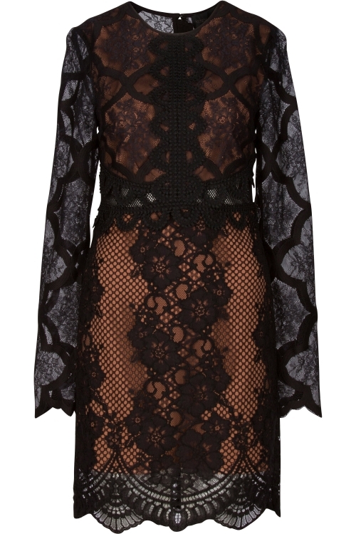 Cocktail dress with black lace