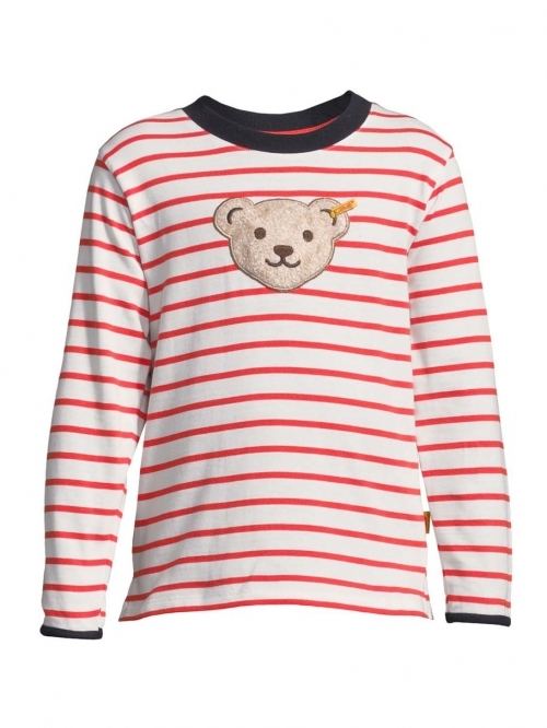 Stripped kids blouse with plush decoration