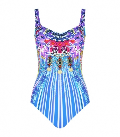 Classic one-piece colorful swimsuit