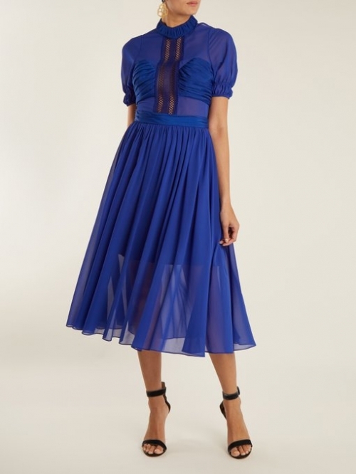 Dark blue chiffon dress