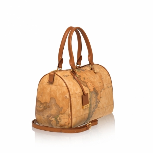 Leather "Geography" bag 