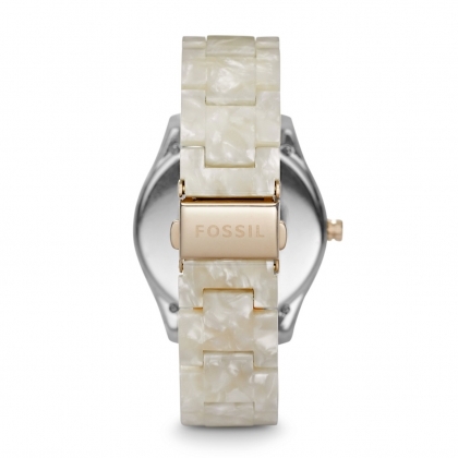 Stella Multifunction Resin Watch - Pearlized White with Rose 