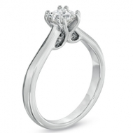  3/4 CT. Certified Canadian Princess-Cut Diamond Solitaire Engagement Ring in 18K White Gold (I/SI2)